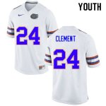 Youth Florida Gators #24 Iverson Clement NCAA Nike White Authentic Stitched College Football Jersey UDW8862FG